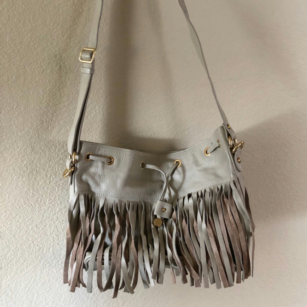 Authentic Alberta di Berto leather fringe handbag